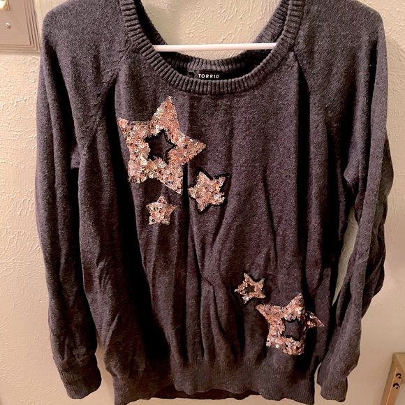 Sequined Star Torrid Sweater - Picture 2 of 3